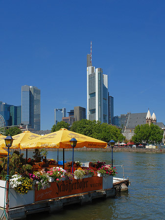 Foto Skyline von Frankfurt mit Schöfferhofer Weizen