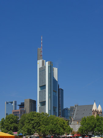 Foto Skyline von Frankfurt mit Schöfferhofer Weizen - Frankfurt am Main