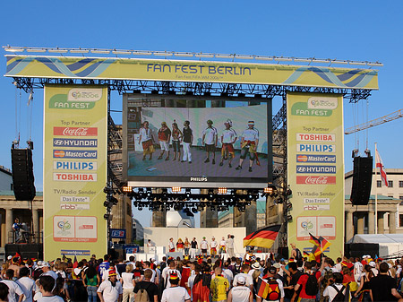 Leinwand und Fans Fotos