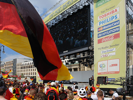 Leinwand und Fans Fotos