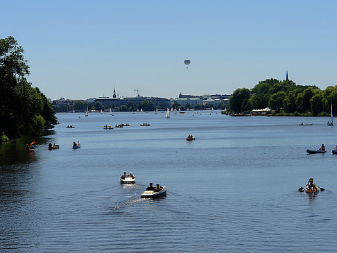 Außenalster Panorama in Richtung Innenstadt Foto 