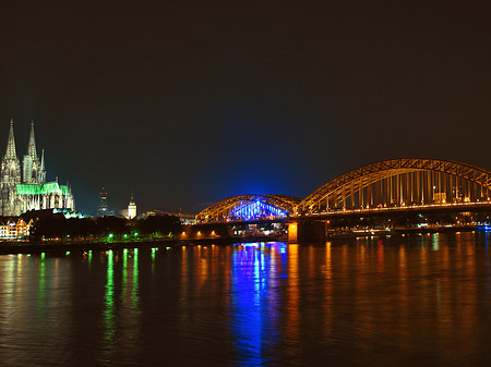 Foto Kölner Dom hinter der Hohenzollernbrücke