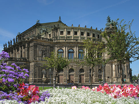 Foto Semperoper mit Blumen