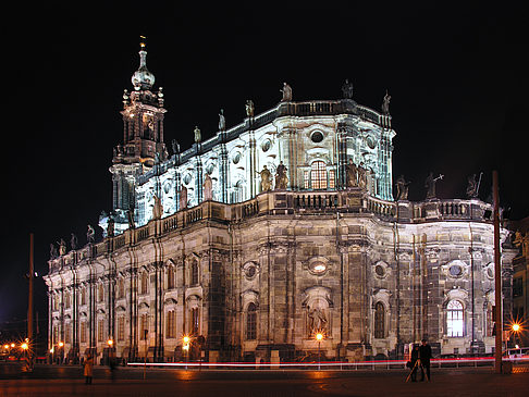 Hofkirche bei Nacht Foto 