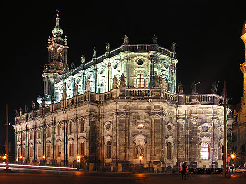 Foto Hofkirche bei Nacht - Dresden